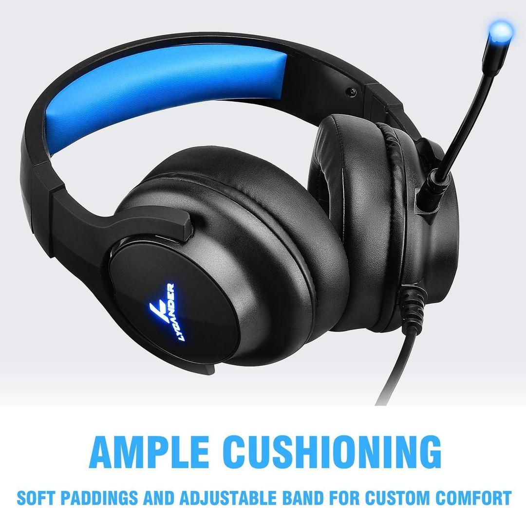 Lycander LGH-568 Over-Ear Gaming Headset with Mic & LED Lights