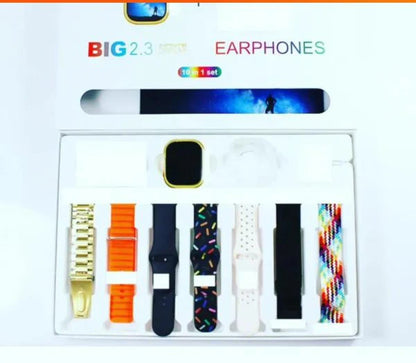 10 in 1 I20 Ultra Max Smart Watch For Men & Women | Airpods & 7 Straps In Box